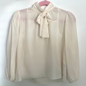 Dolce & Gabbana Kids Cream Blouse with Bow Detail